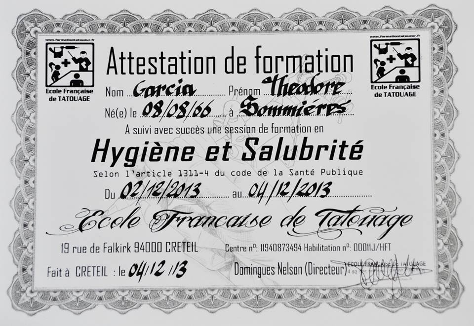 diplome tatoueur